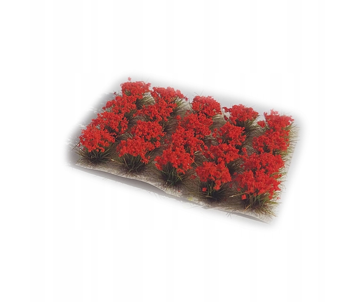 Kwiatki, kępki trawy 20 sztuk - czerwone