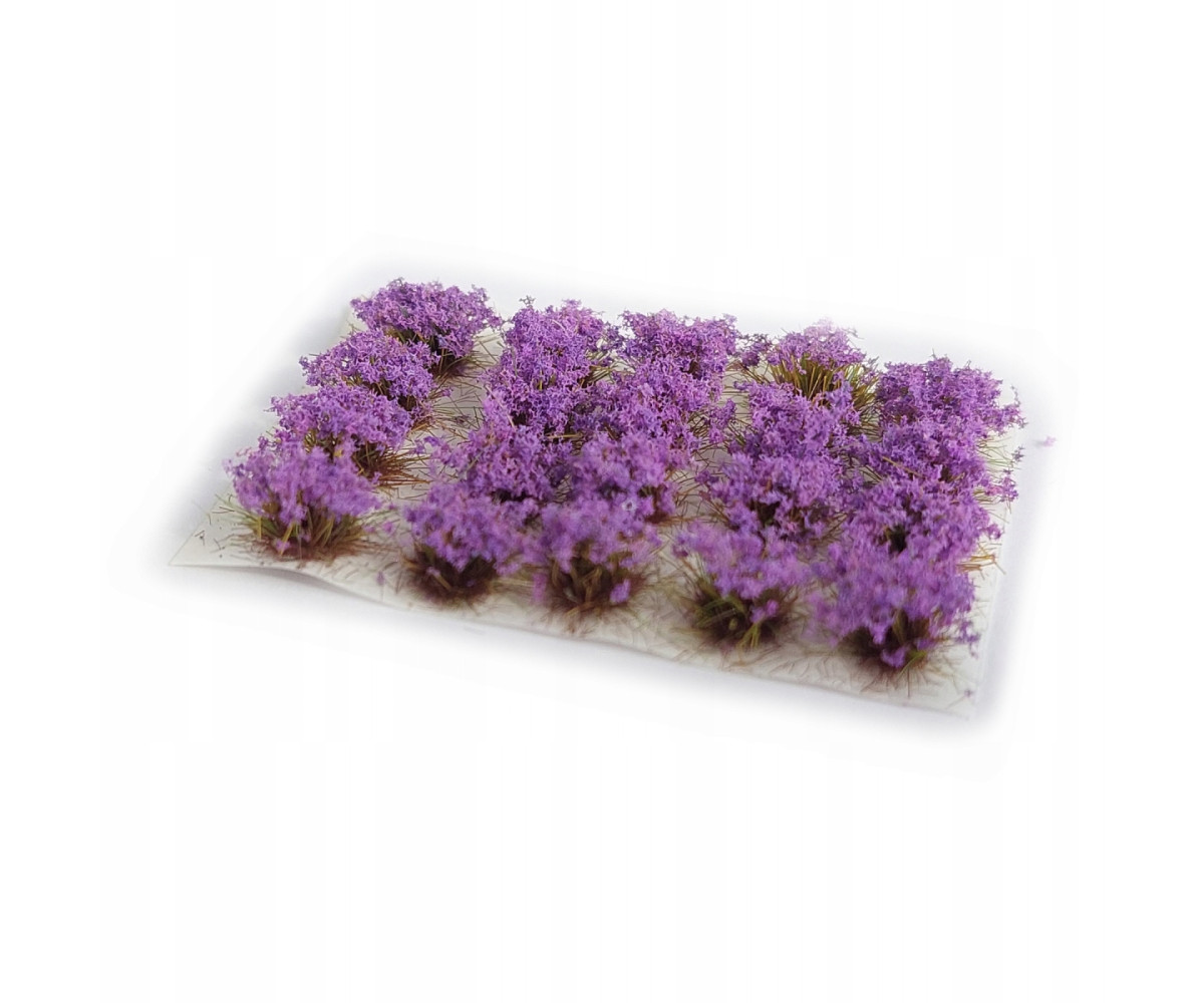 Kwiatki, kępki trawy 20 sztuk - fioletowe