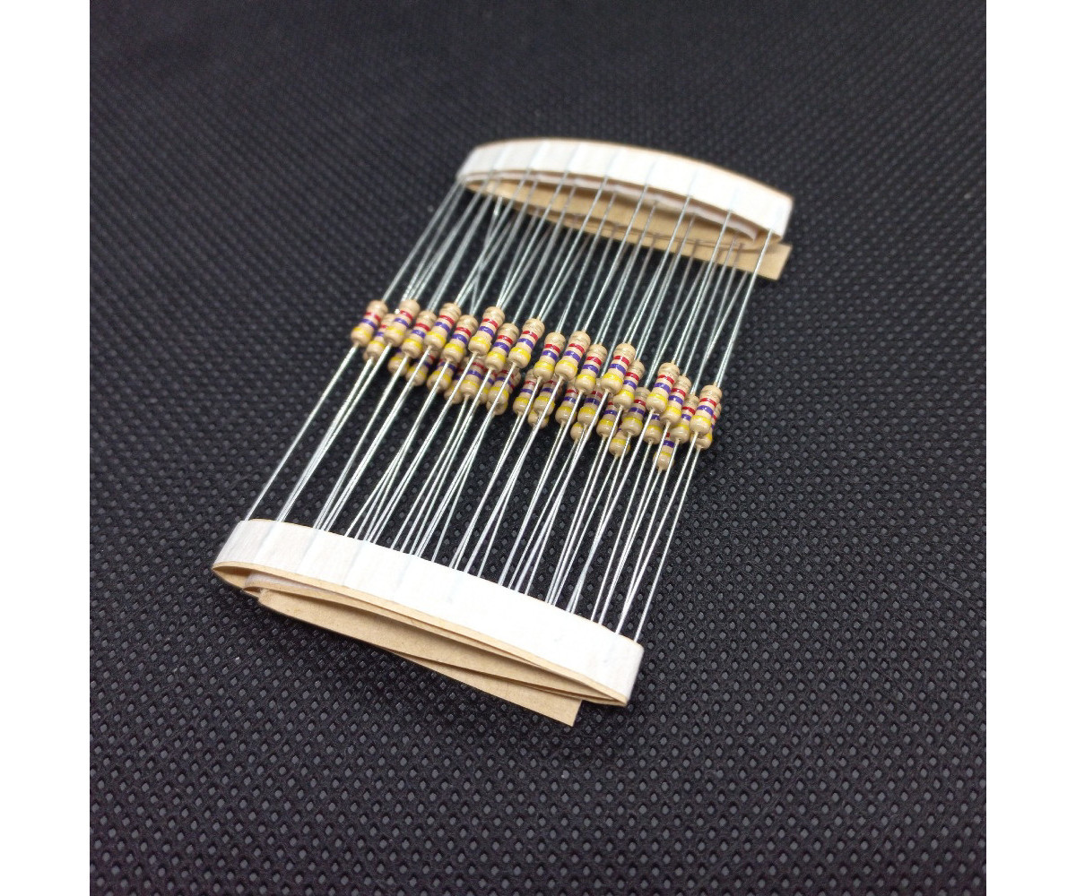 Rezystor węglowy 0,25W 1/4 4,7K Ohm, 30 sztuk