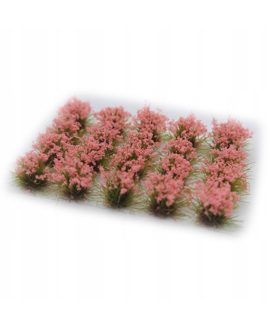 Kwiatki, kępki trawy 20 sztuk - różowe