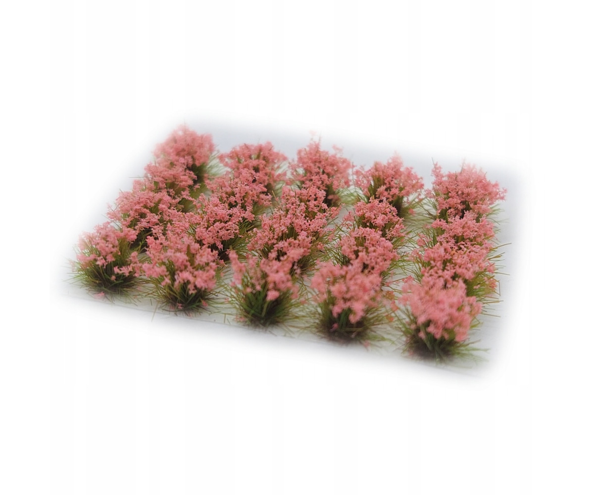 Kwiatki, kępki trawy 20 sztuk - różowe