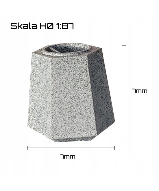 Kosz na śmieci 6-kątny - skala H0 1:87 - 5 sztuk
