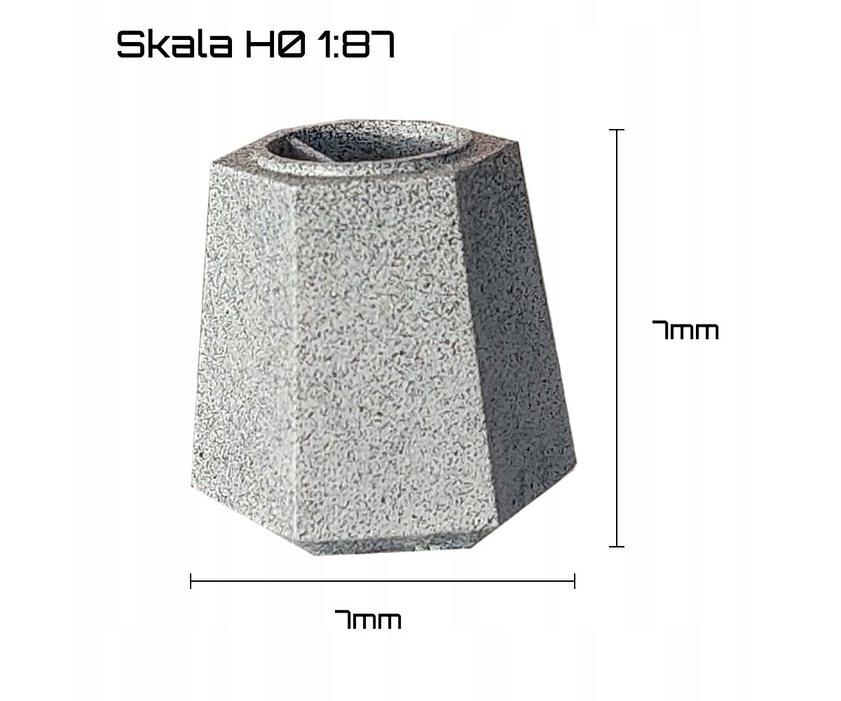 Kosz na śmieci 6-kątny - skala H0 1:87 - 5 sztuk
