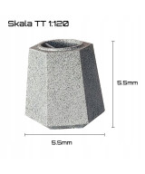 Kosz na śmieci 6-kątny - skala TT 1:120 - 5 sztuk