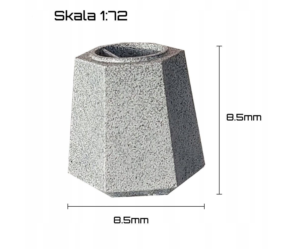 Kosz na śmieci 6-kątny - skala 1:72 - 5 sztuk