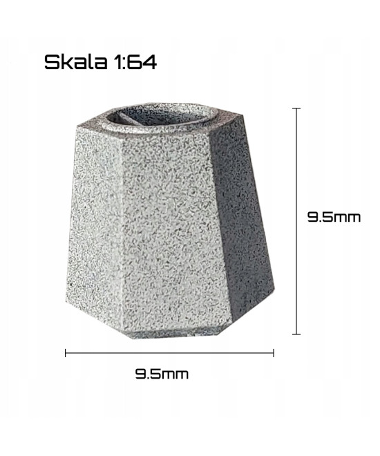 Kosz na śmieci 6-kątny - skala 1:64 - 5 sztuk