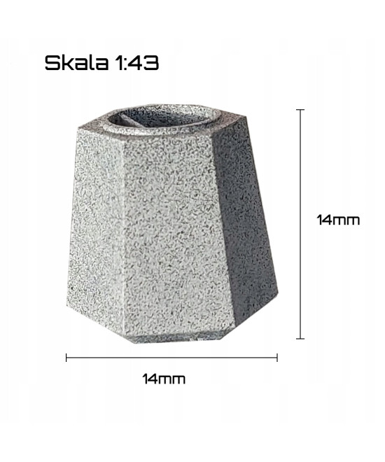 Kosz na śmieci 6-kątny - skala 1:43 - 4 sztuki