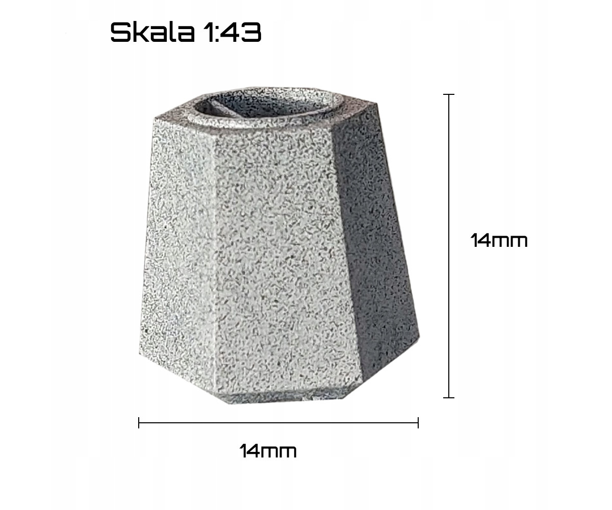 Kosz na śmieci 6-kątny - skala 1:43 - 4 sztuki