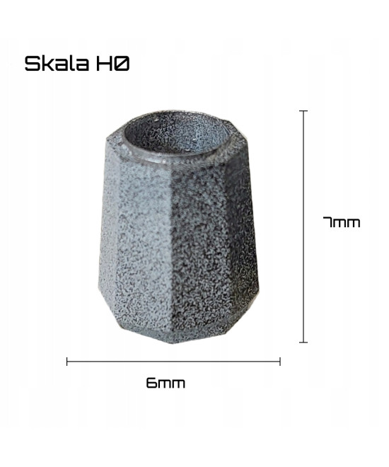 Kosz na śmieci 8-kątny - skala H0 1:87 - 5 sztuk