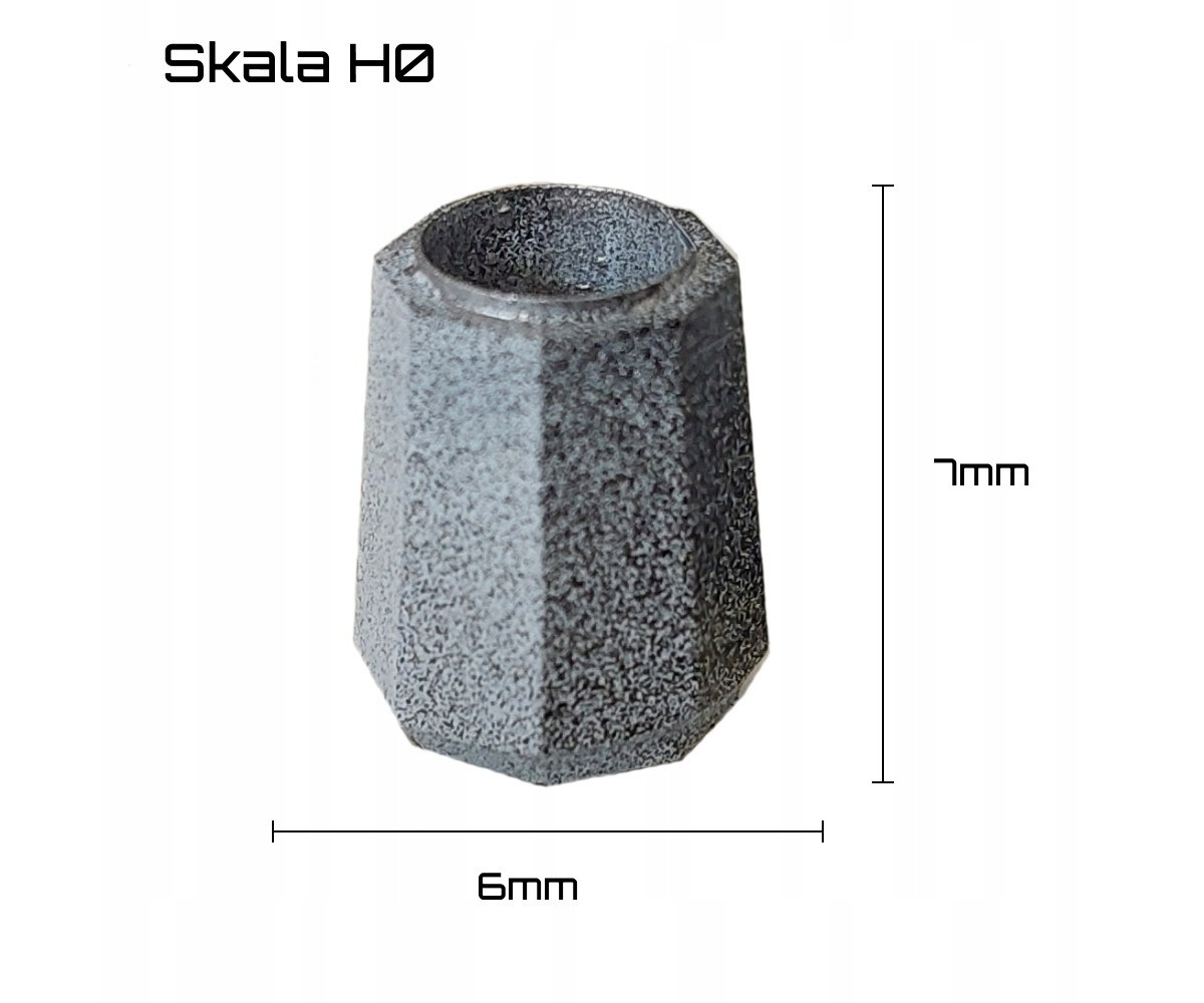 Kosz na śmieci 8-kątny - skala H0 1:87 - 5 sztuk