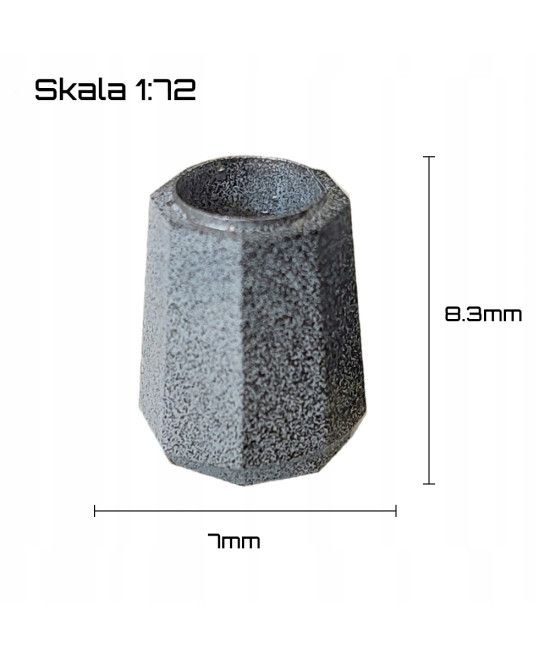 Kosz na śmieci 8-kątny - skala 1:72 - 5 sztuk