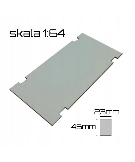 Płyty betonowe skala 1:64 46mm x 23mm, 20 sztuk, z tektury