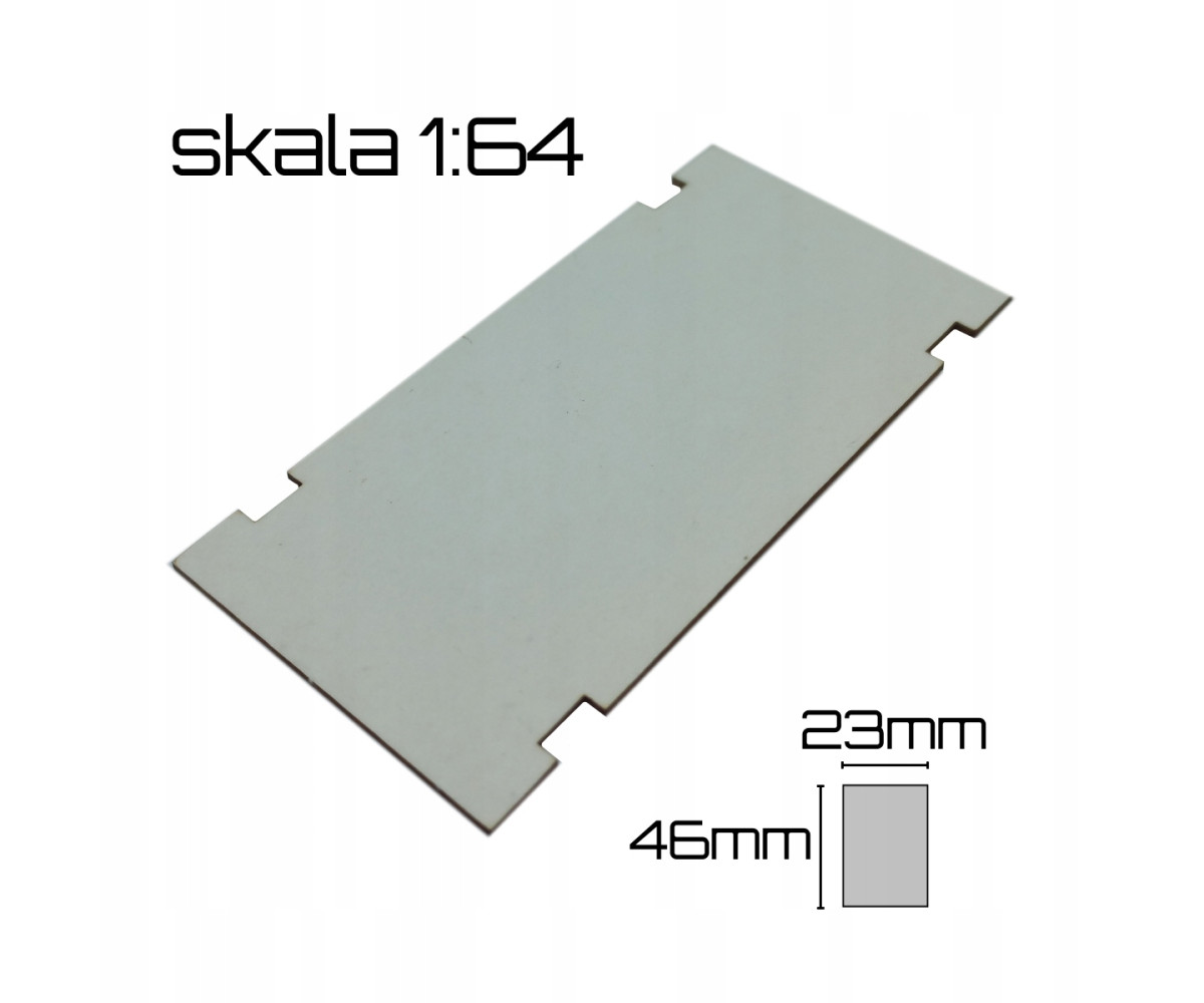 Płyty betonowe skala 1:64 46mm x 23mm, 20 sztuk, z tektury