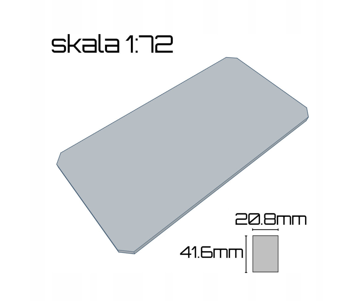 Płyty betonowe skala 1:72 42mm x 21mm, 24 sztuki, typ 2