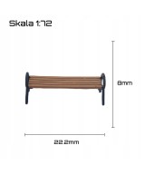 Ławka parkowa prosta skala 1:72 - 2 sztuki