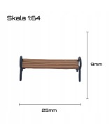 Ławka parkowa prosta skala 1:64 - 2 sztuki