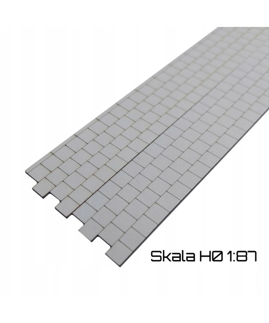 Chodnik H0 imitacja płyt 50cm bez krawężnika, 195mm x 24mm