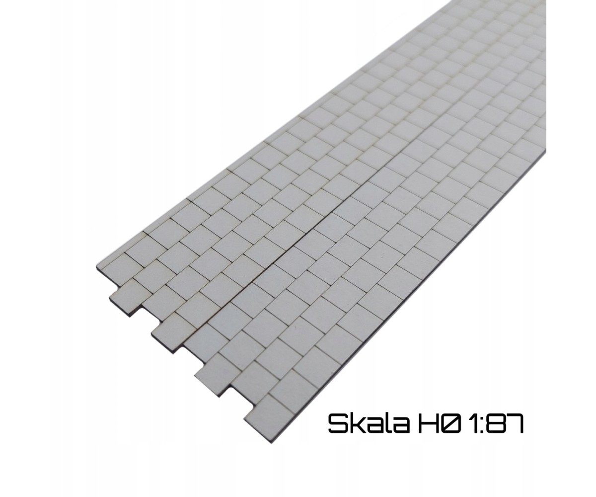 Chodnik H0 imitacja płyt 50cm bez krawężnika, 195mm x 24mm