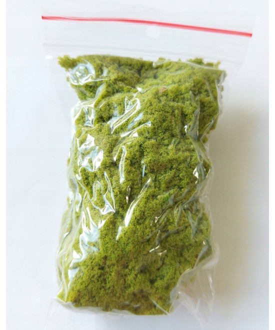 Krzaki, krzewy, gąbka, krzaczki na makietę seledynowa zieleń 10 gram