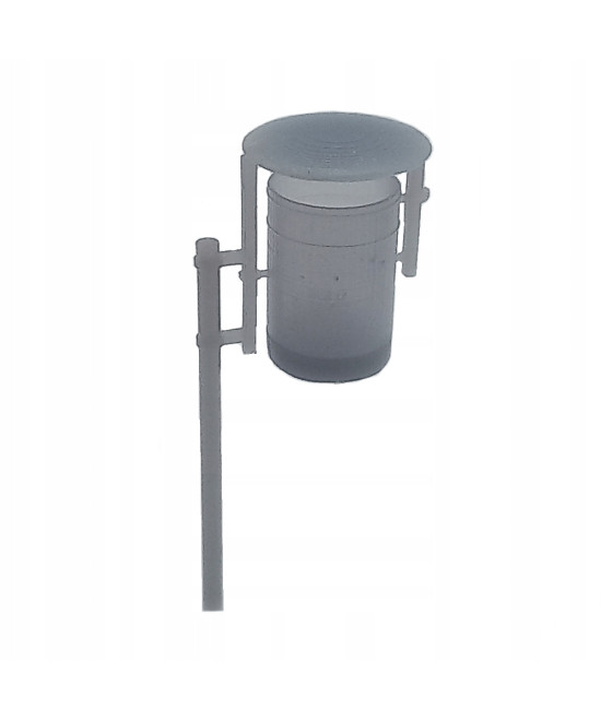 Kosz na śmieci z daszkiem, śmietnik skala H0, druk 3d - komplet 5 sztuk