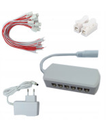 Zasilacz 12v + 12 portów do zasilania np. oświetlenia, odłączane przewody