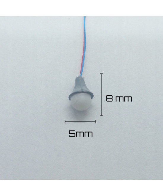 Lampa wisząca biała ciepła okrągła 3v + rezystor (klosz szary)