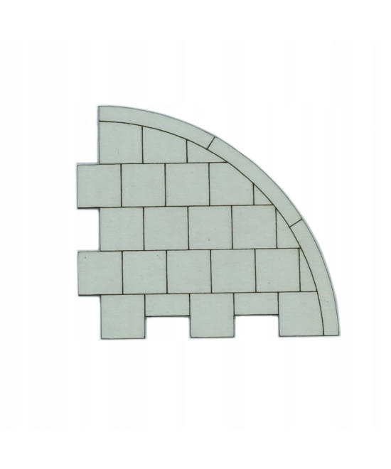 Chodnik narożnik z krawężnikiem skala 1:64