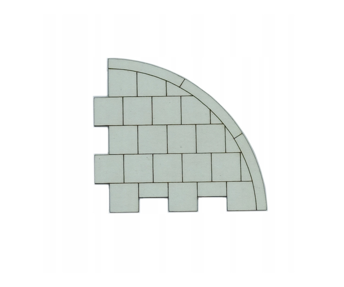 Chodnik narożnik z krawężnikiem skala 1:64