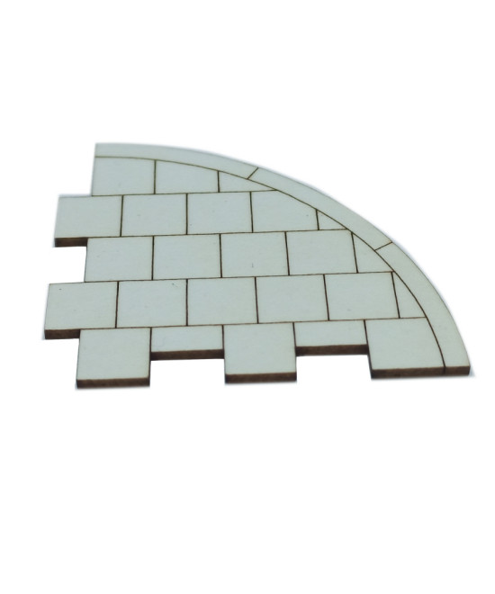 Chodnik narożnik z krawężnikiem skala 1:64