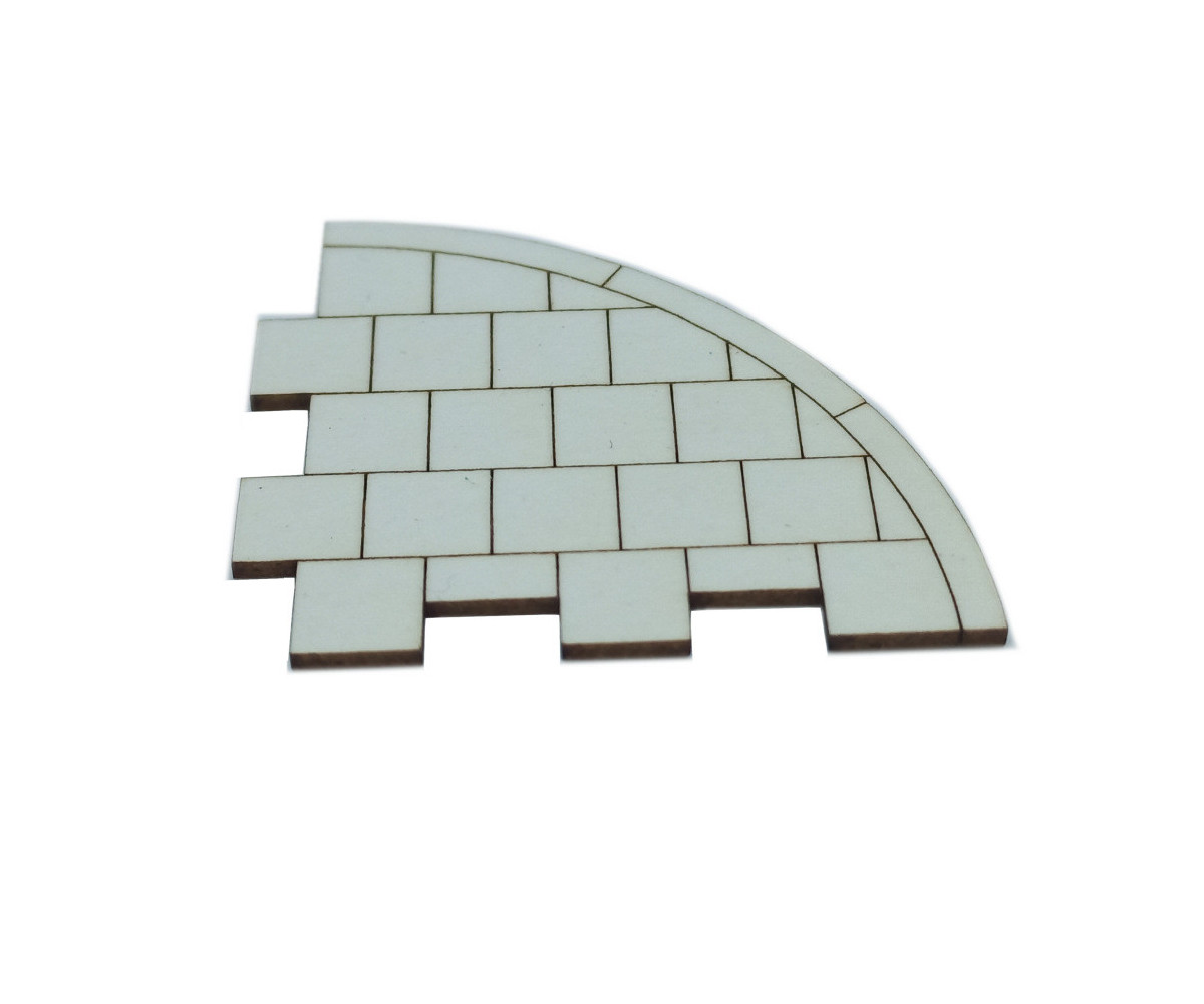 Chodnik narożnik z krawężnikiem skala 1:64