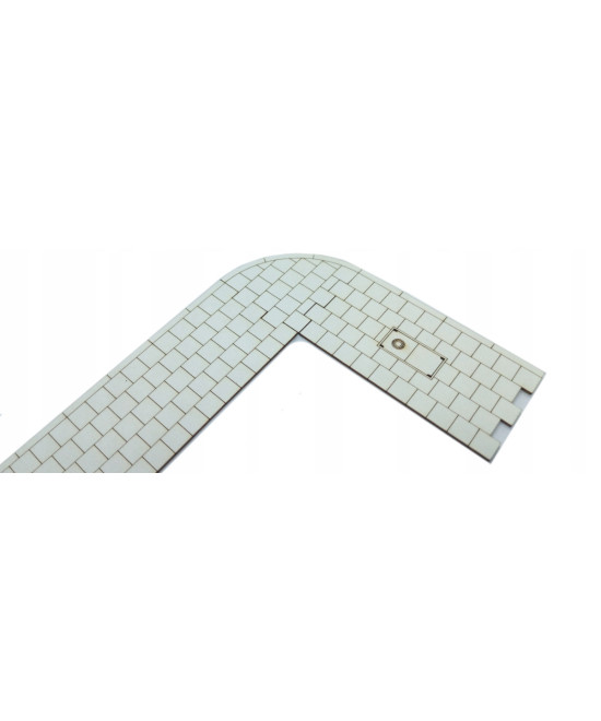 Chodnik narożnik z krawężnikiem skala 1:64