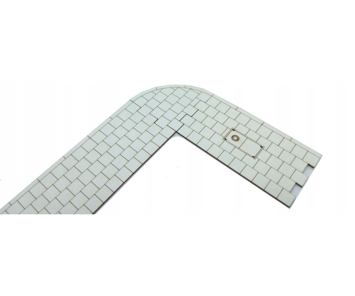 Chodnik narożnik z krawężnikiem skala 1:64