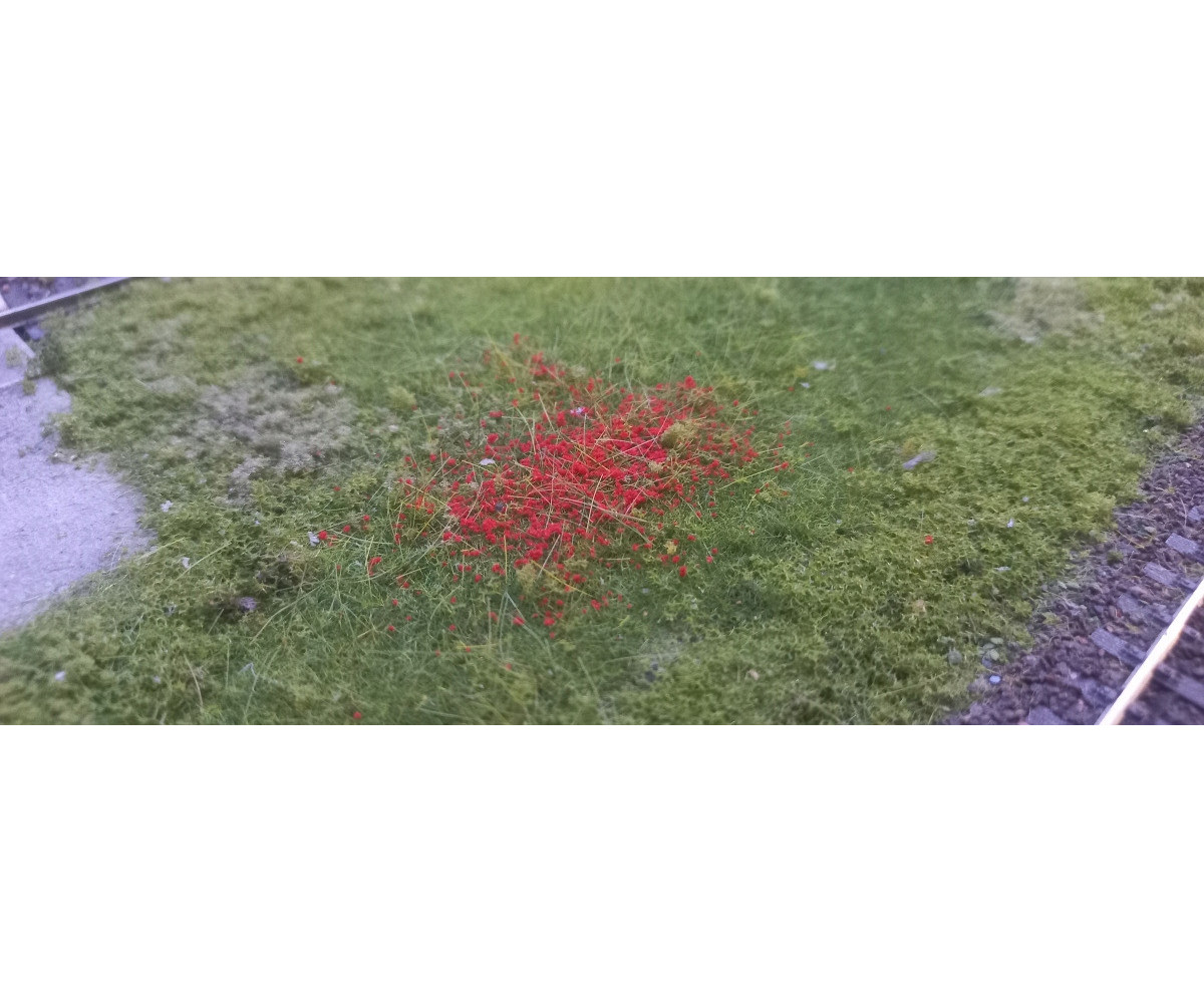 Posypka, kwiatki, krzaczki - czerwony