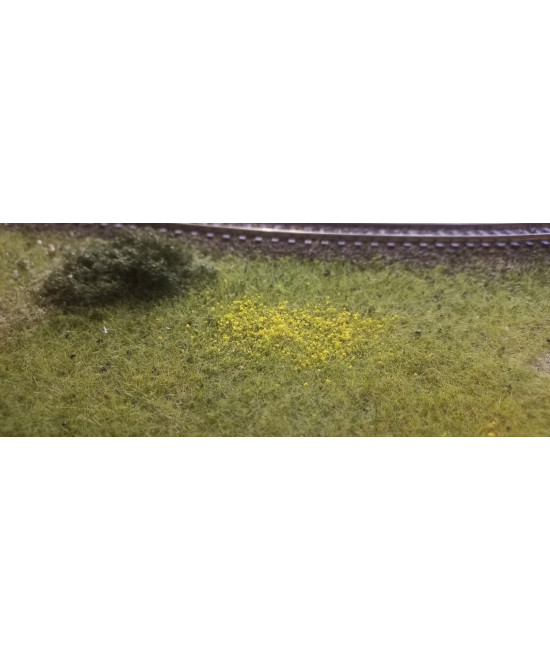 Posypka, kwiatki, krzaczki - żółty