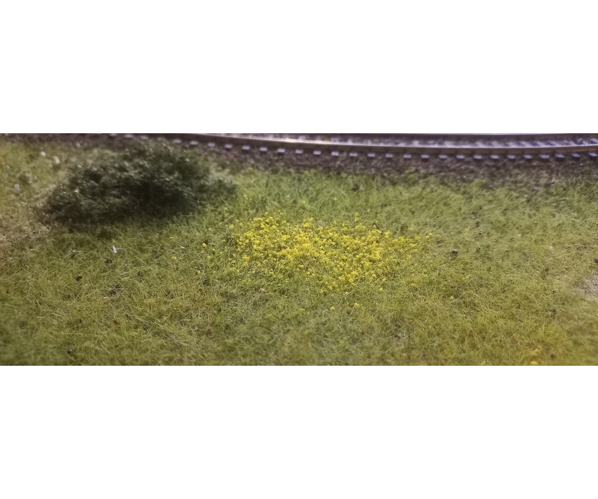 Posypka, kwiatki, krzaczki - żółty