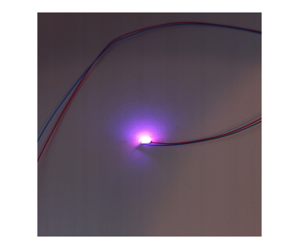 Dioda LED 1206 3v z przewodami 30cm - fioletowa