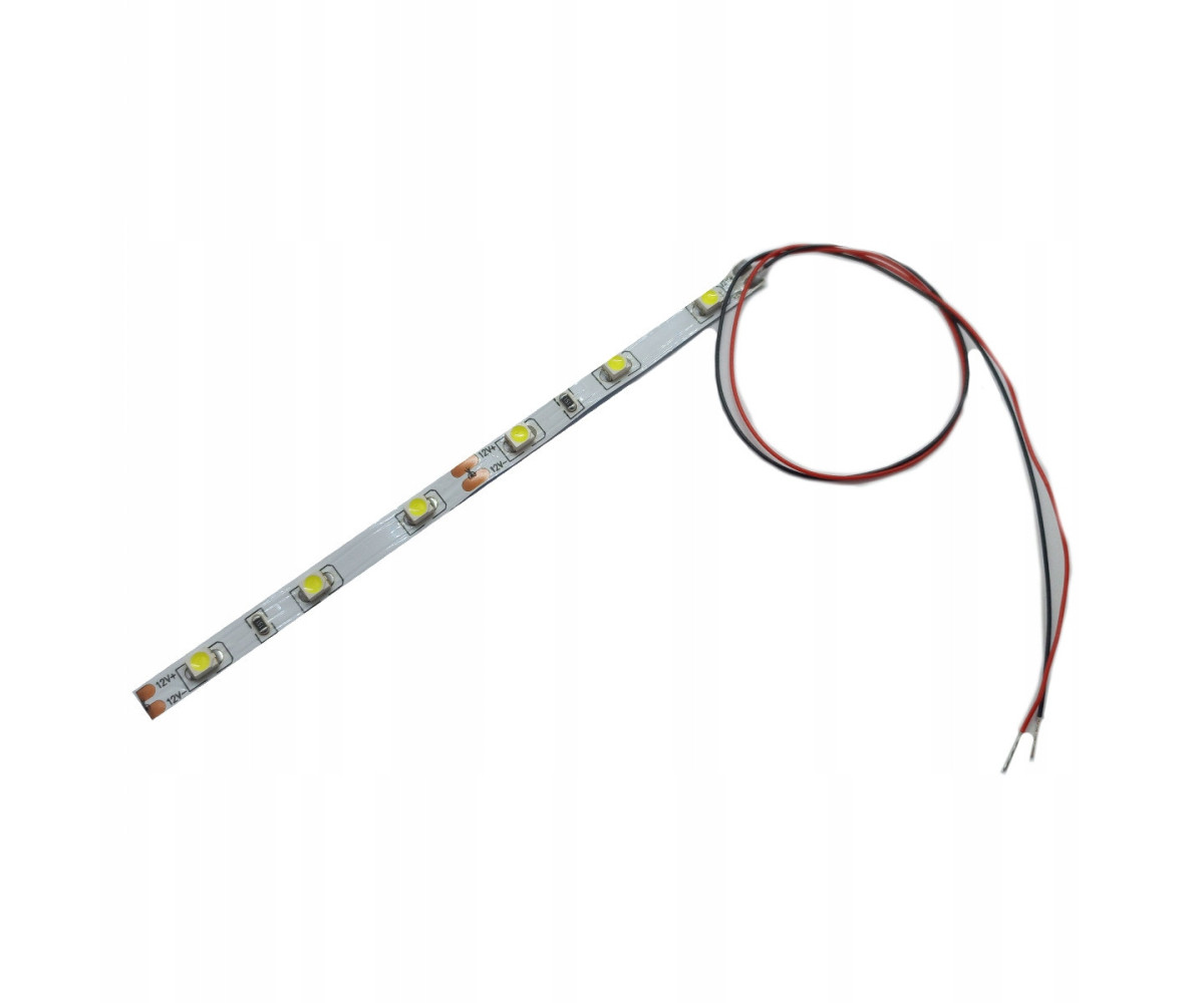 Pasek LED 12v biały zimny - 6 diod, szer. 5mm, oświetlenie budynków