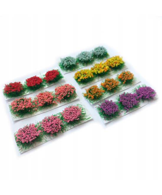 Kwiaty na makietę - 21 sztuk, 7 kolorów