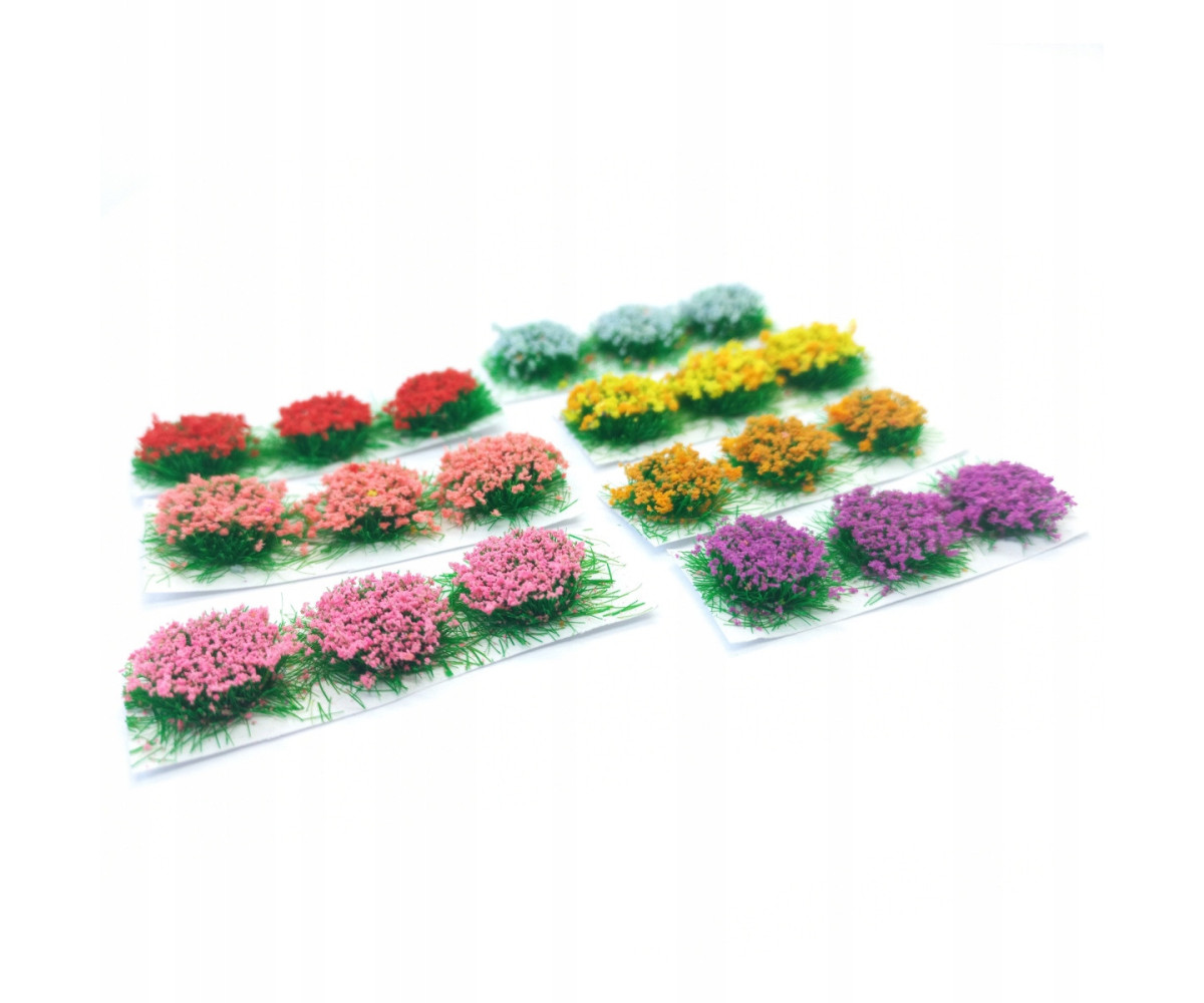 Kwiaty na makietę - 21 sztuk, 7 kolorów