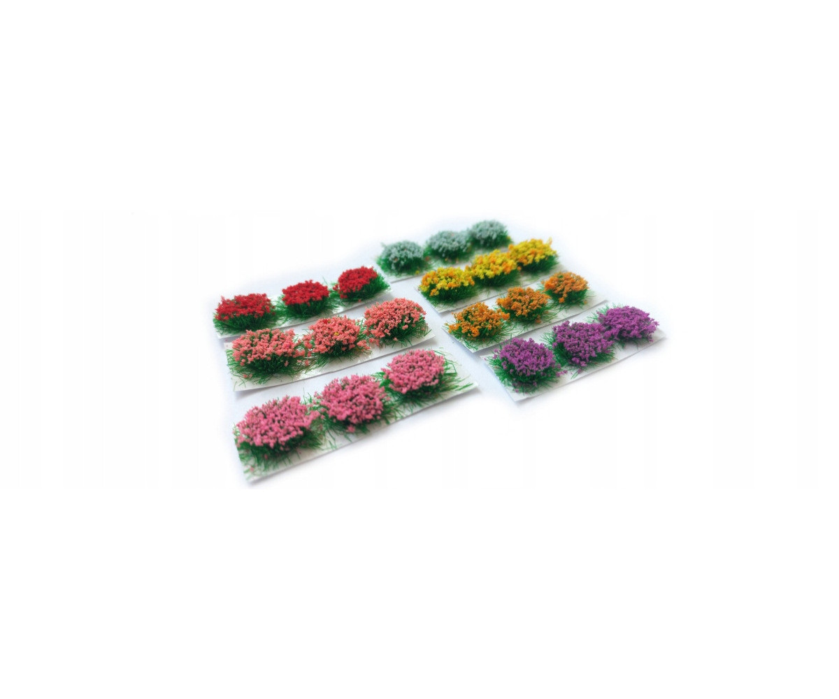 Kwiaty na makietę - 21 sztuk, 7 kolorów