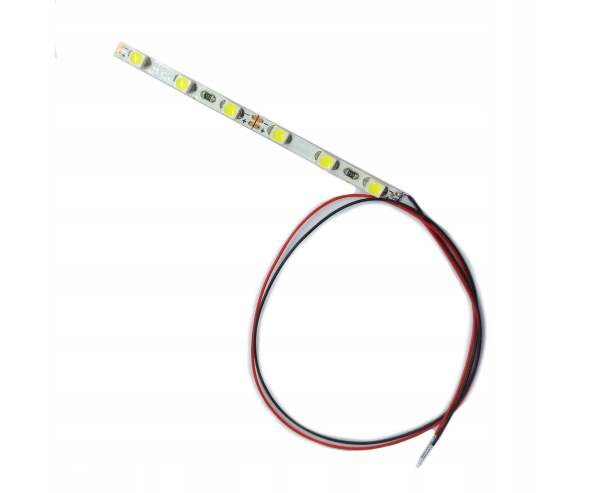 Pasek LED 12v biały zimny - 6 diod, szer. 3mm, oświetlenie budynków