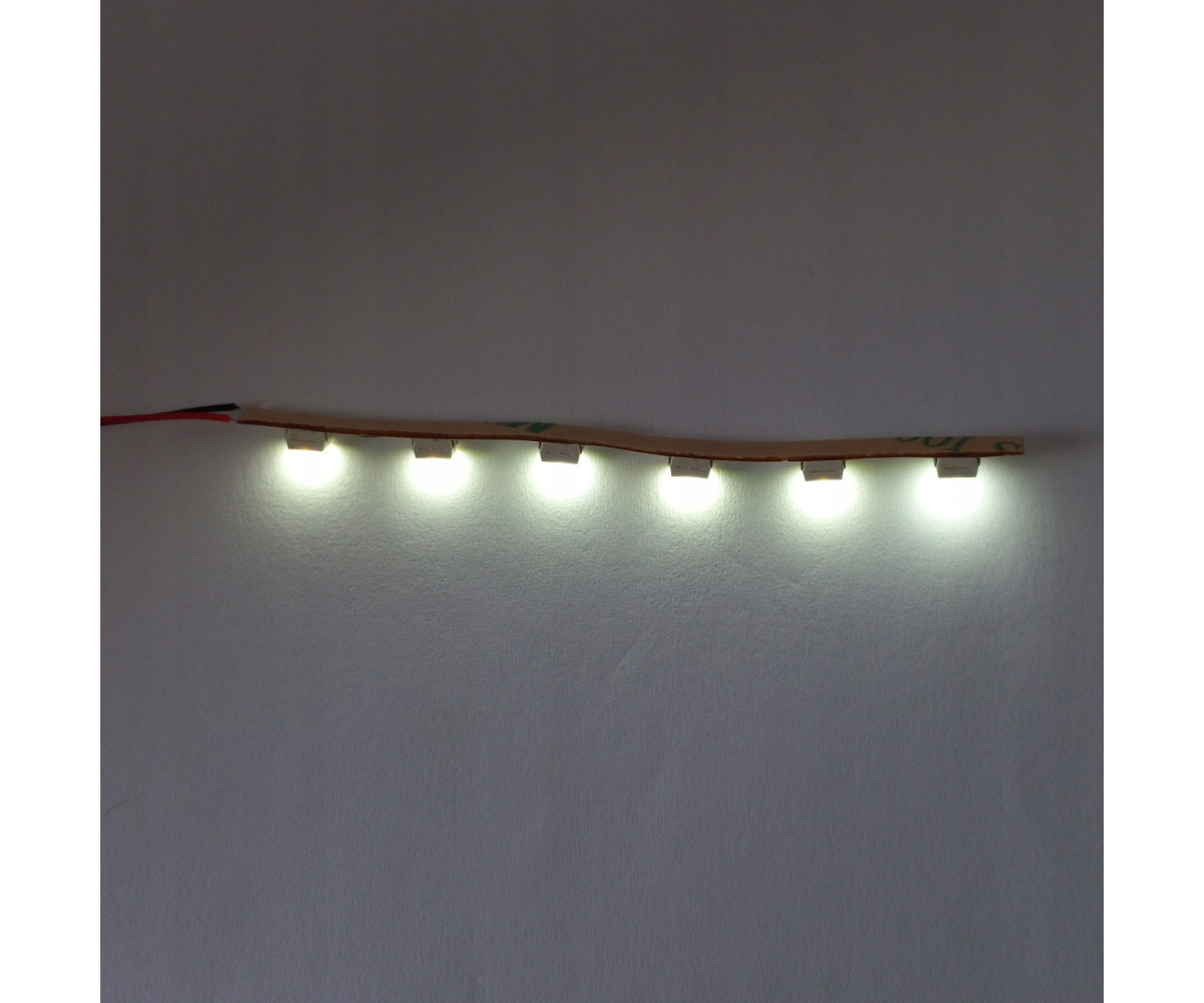 Pasek LED 12v biały zimny - 6 diod, szer. 3mm, oświetlenie budynków