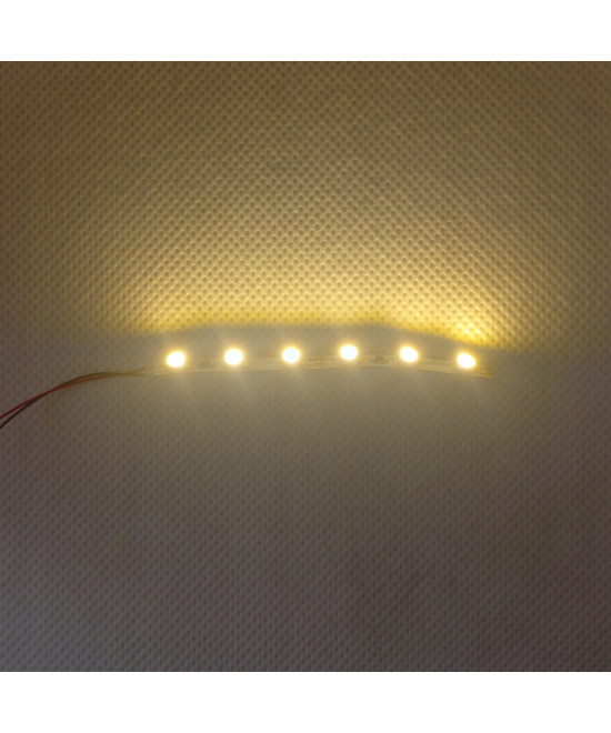 Pasek LED 12v biały ciepły - 6 diod, szer. 3mm, oświetlenie budynków