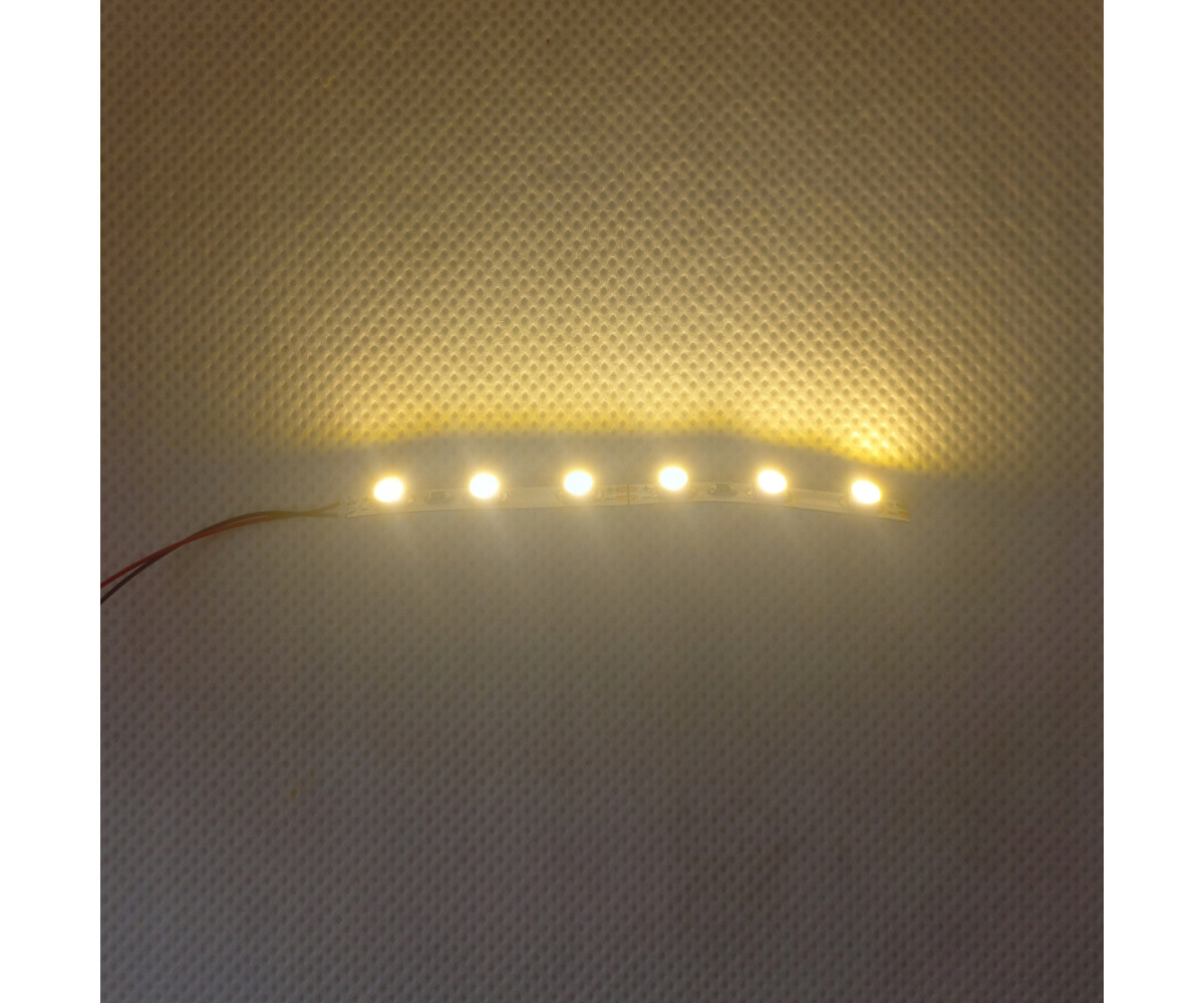 Pasek LED 12v biały ciepły - 6 diod, szer. 3mm, oświetlenie budynków
