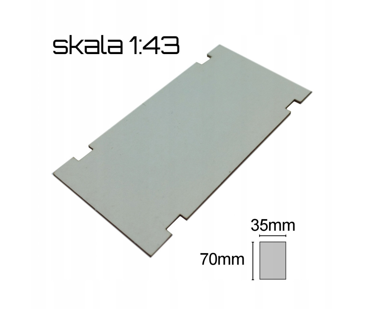 Płyty betonowe skala 1:43 70mm x 35mm, 10 sztuk, z tektury