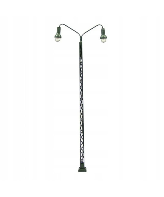 Latarnia dwuramienna H0 biała ciepła na maszcie