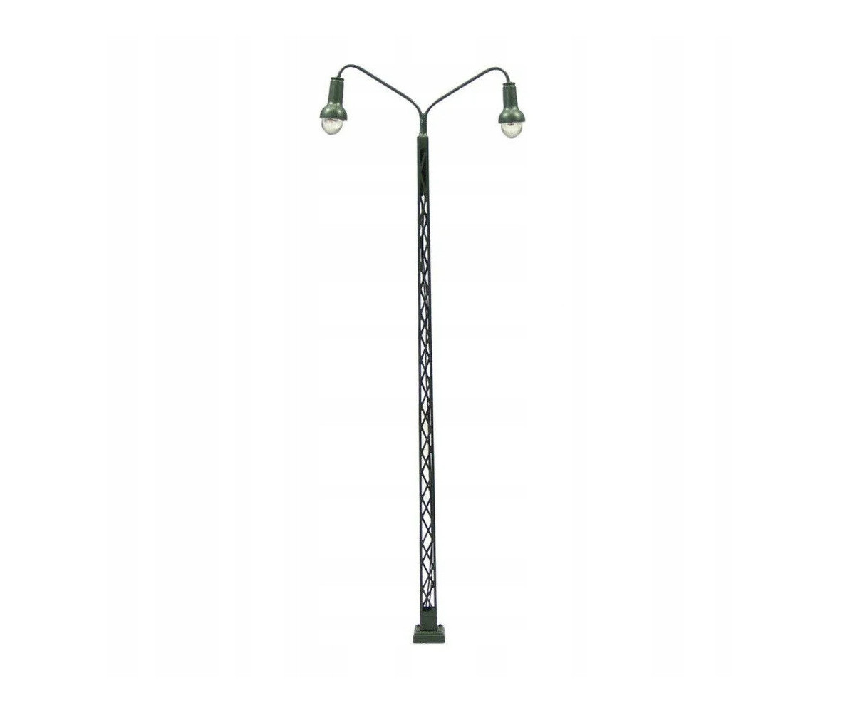 Latarnia dwuramienna H0 biała ciepła na maszcie