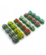 Kwiaty na makietę - 24 sztuki, 6 kolorów