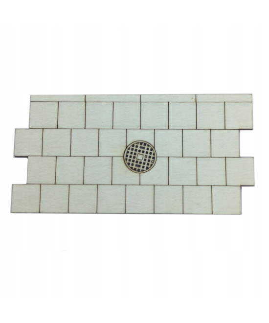 Chodnik H0 płyty 50cm + studzienka kanalizacyjna