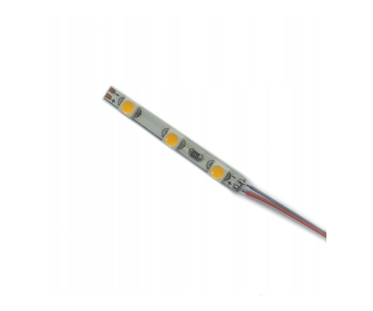 Pasek LED 12v biały ciepły - 3 diody, 3mm, oświetlenie peronów, budynków